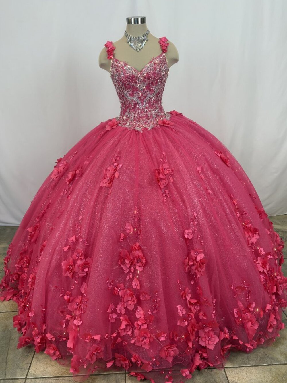 Mon Cheri PR22021 Hot Pink Ball Gown Size 2 – Quince Prom Pageant Dress